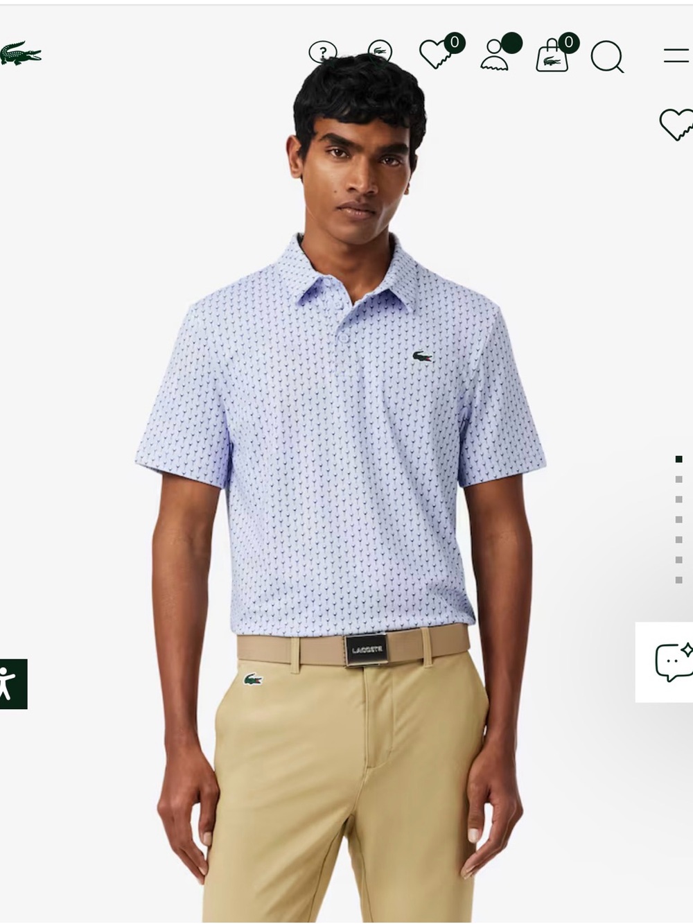 Lacoste Men’s Light Blue Micro-Pattern Polo